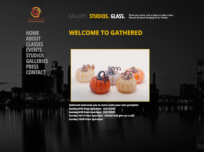 Gathered Art Gallery old website design