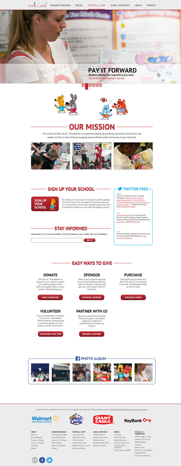 Second and Seven foundation website redesign home comp